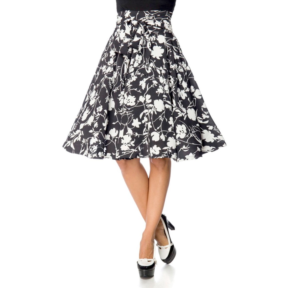 Belsira - Patterned Rok - Zwart